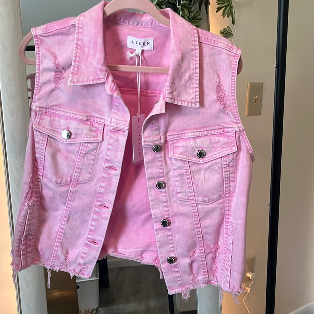 Pink Denim Vest